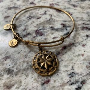 Alex and Ani Gold Tone Compass Charm Bracelet